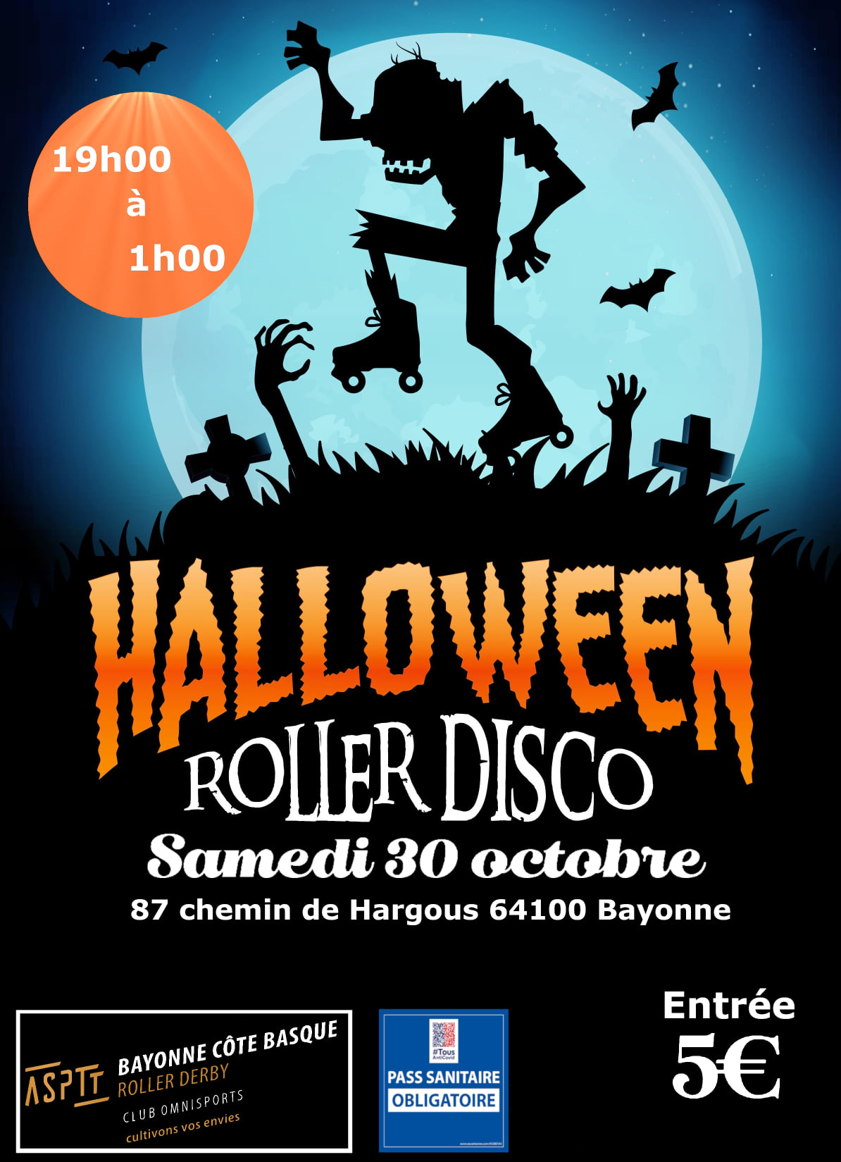 Soirée Disco Halloween Asptt Bayonne Côte Basque